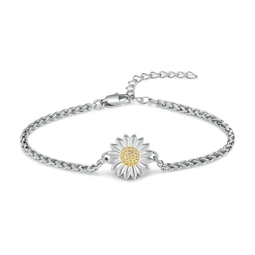 DOTUIARG Sonnenblume Einäscherung Urne Armband für Asche für Frauen Mädchen verstellbare Gliederkette Armreif Gedenkschmuck Mensch Haustier Andenken Geschenk von DOTUIARG