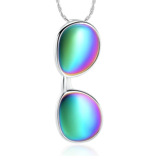 DOTUIARG Sonnenbrille Form Anhänger Halskette Edelstahl Memorial Andenken Asche Urne Schmuck für Männer Frauen von DOTUIARG