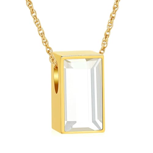 DOTUIARG Transparente quadratische Urne Halskette für Asche Edelstahl Einäscherung Schmuck für Frauen Männer Andenken Memorial Menschliche Asche Anhänger von DOTUIARG