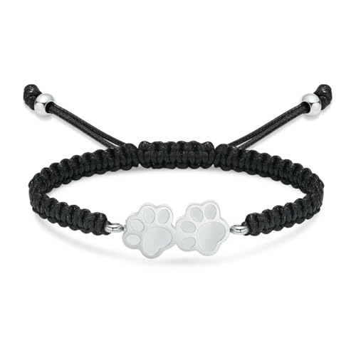 DOTUIARG Urne Armband für Asche Doppelpfote Abdruck Einäscherung Schmuck Edelstahl Memorial Katze Hund Asche Andenken Armband für Frauen Männer von DOTUIARG