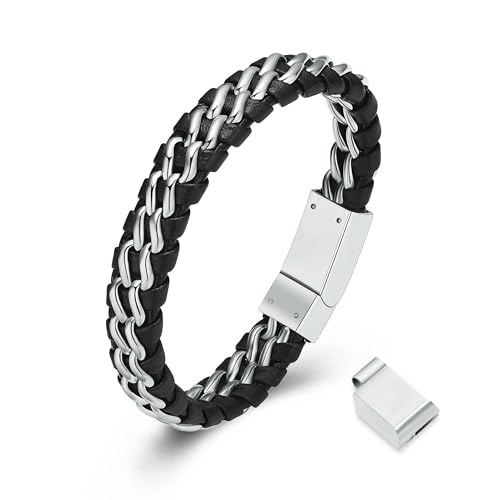 DOTUIARG Urne Armband für Asche Geflochtener Armreif Einäscherung Schmuck Edelstahl Asche Armband für Männer Gedenkschmuck Andenken von DOTUIARG