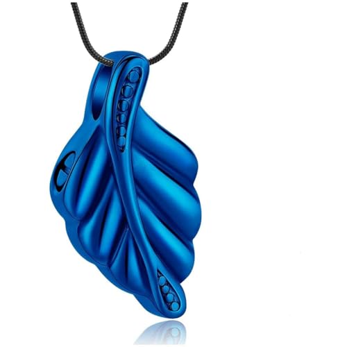 DOTUIARG Urne Halskette für Asche Blatt Einäscherung Schmuck Edelstahl Asche Anhänger Andenken Memorial Asche Halskette für Frauen Männer von DOTUIARG
