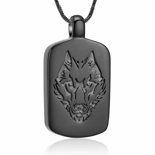 DOTUIARG Urne Halskette für Asche Edelstahl Einäscherung Schmuck Andenken Asche Anhänger Denkmal für Schmuck für Männer Frauen von DOTUIARG