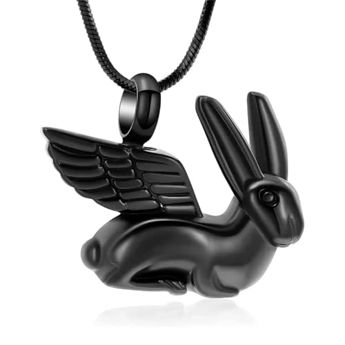 DOTUIARG Urne Halskette für Asche Hasen Einäscherung Schmuck für Frauen Männer Edelstahl Asche Anhänger Andenken Halskette Gedenkschmuck von DOTUIARG