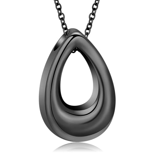 DOTUIARG Urne Halskette für Asche Wasser Tropfen Einäscherung Schmuck Edelstahl Asche Anhänger für Frauen Männer Andenken Denkmal für Schmuck von DOTUIARG