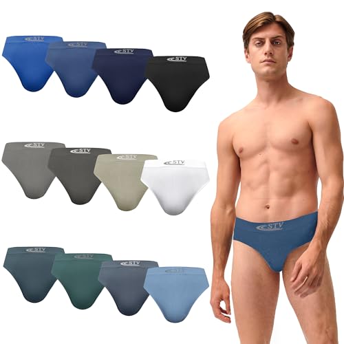 DOUBLE M, 12er Pack Nahtlose Boxershorts, Unsichtbarer Slip für Männer, Flexibler und Atmungsaktiver Boxerslip, Bequeme Unterwäsche, für Alltag und Sport von DOUBLE M