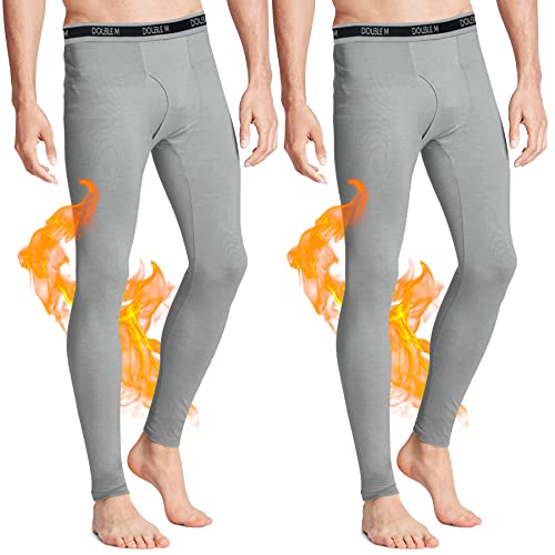 DOUBLE M, Pack 1/2, Thermo-Unterhose Lang, Funktionsunterwäsche Warme, Thermounterwäsche Polyester Winter, Skiunterwäsche, Elastischer Bund, Schwarz/Grau/Weiß, Größe S/M/L/XL/XXL, Gewicht 160gr. von DOUBLE M