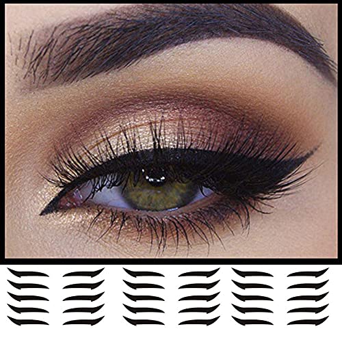 40 Stück Eyelid Line Stick Cat Eye Make-up wiederverwendbare Eyeliner-Aufkleber-Double Eyelid Sticker Eyeliner Make-up-Aufkleber, Instant Outline, leicht zu reinigen und flexibel (Schwarz) von DOUFAN