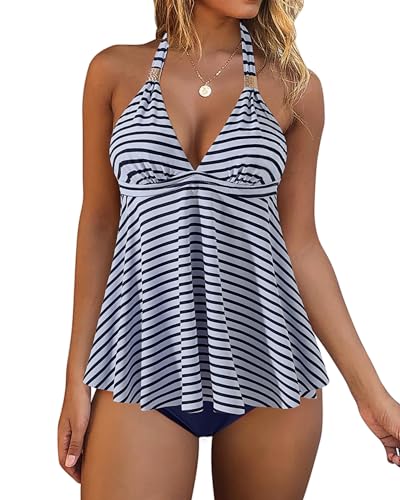 DOULAFASS V-Ausschnitt Tankini Damen Bauchweg Push up Tankini Sets Rückenfreie Bademode Zweiteilig Badeanzug DOULAFASS V-Ausschnitt Tankini Damen Bauchweg Push up Tankini Sets Rückenfreie Bademode Zweiteilig Badeanzug von DOULAFASS