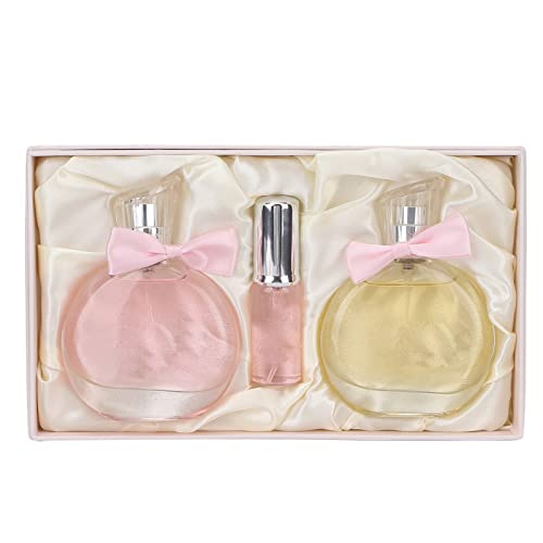 DOUQIFEI Damen-Parfüm-Set, Damen-Parfüm Mit Rose, Gardenie, Jasmin, Lilie, Litschi, Parfüm-Geschenkset Für Frauen, Blumenduft, Elegantes Parfüm-Spray Für Weihnachten, Valentinstag (Rosa-Gold) von DOUQIFEI