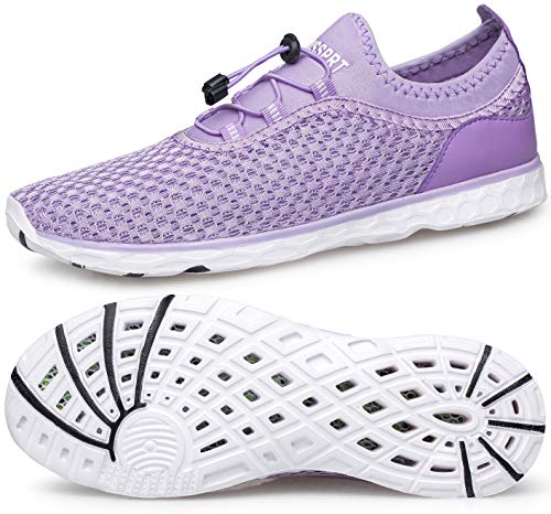 DOUSSPRT Damen Wasserschuhe Schnell Trocknend Sport Aquaschuhe, Violett, 38 EU von DOUSSPRT