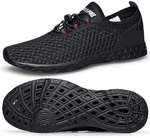 DOUSSPRT Herren Wasserschuhe Schnell Trocknend Sport Aquaschuhe, Allblack, 50.5 EU von DOUSSPRT