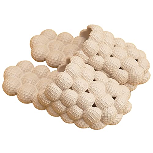 DOUUCO Massage Bubble Slides Slippers for Women Men Cushioned Funny Lychee Massage Cloud Slippers Reflexology Flip Flop Sandals Trendy Litschi Hausschuhe Badeschlappen Badelatschen für Damen Herren von DOUUCO