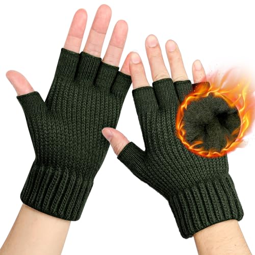 DOVAVA Handschuhe Halbfinger Herren Damen,Winterhandschuhe Touchscreen,Strickhandschuhe Sport Warm in Grün mit weichem Innenfutter Geeinget für Freizeit Outdoor DOVAVA Handschuhe Halbfinger Herren Damen,Winterhandschuhe Touchscreen,Strickhandschuhe Sport Warm in Grün mit weichem Innenfutter Geeinget für Freizeit Outdoor von DOVAVA