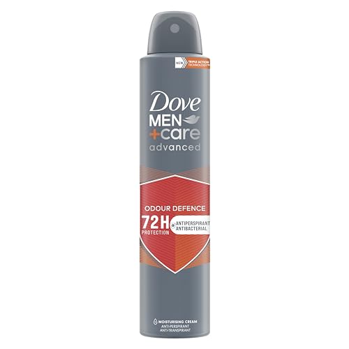 Dove Men+Care Odour Defence antibakterielles Deodorant für Männer mit 1/4 Feuchtigkeitscreme Anti-Transpirant Aerosol für 72h Schweiß- und Geruchsschutz 200ml von DOVE MEN + CARE