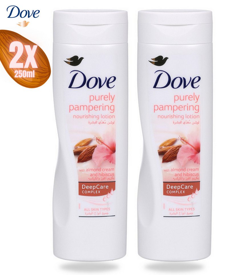 DOVE Bodylotion Purely Pampering Mandel&Hibiskus 2er Pack (2 x 250 ml) von DOVE