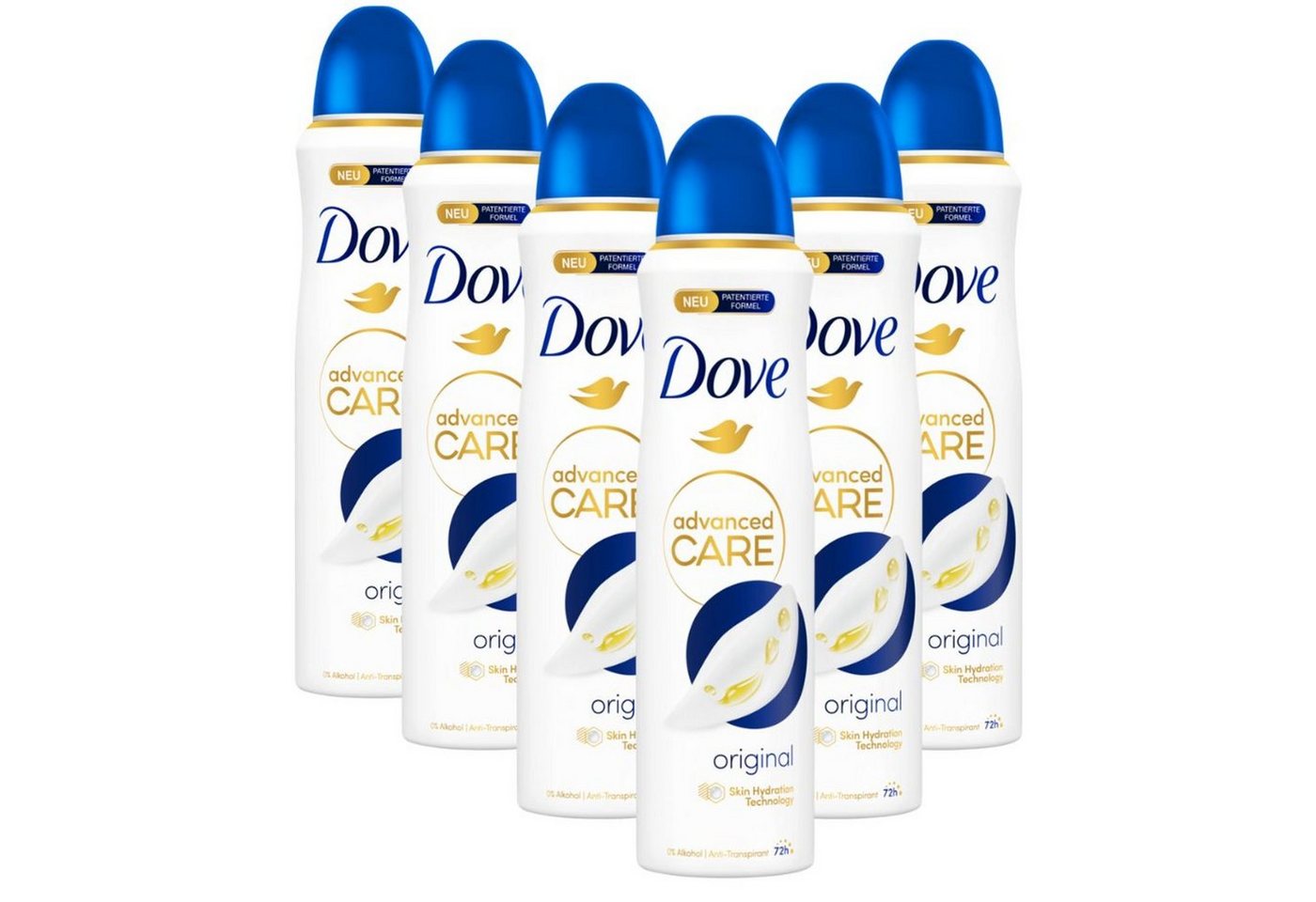 DOVE Deo-Set Dove Advanced Care Anti-Transpirant Deo-Spray Original 6x 150ml von DOVE