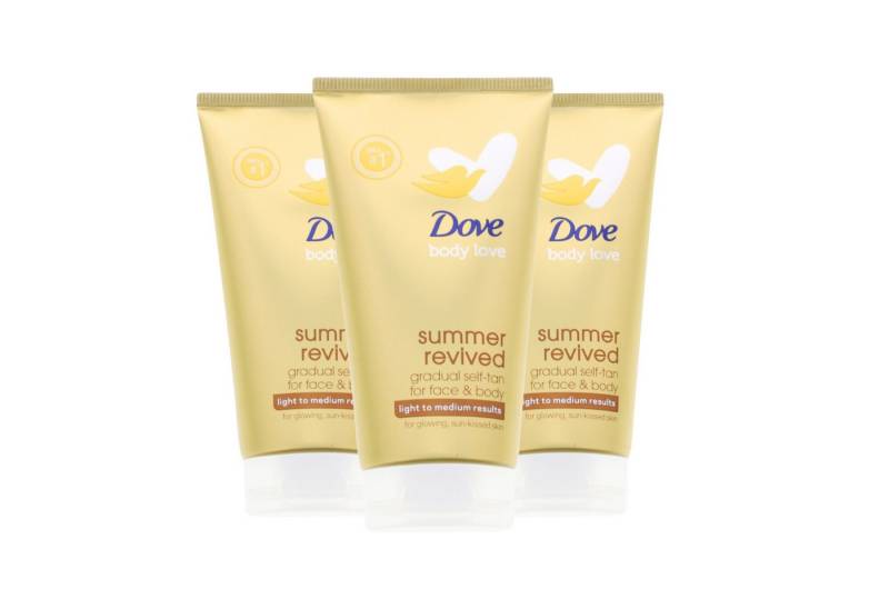 DOVE Selbstbräunungsöl 3 x Dove Summer Revived Selbstbräuner Milch Lotion für Gesicht und Kör von DOVE