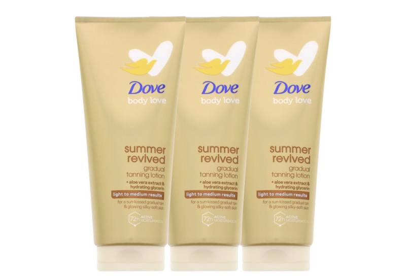 DOVE Selbstbräunungsöl 3x Dove Summer Revived Self Tan Bodylotion je 200ml Light to Medium Se von DOVE