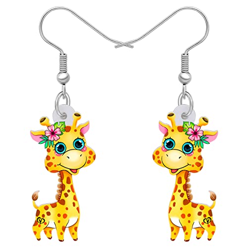 DOWAY Acryl Cartoon Cute Giraffe Ohrringe Schmuck Dekoration Für Frauen Mädchen Lustig Giraffe Geschenke (Giraffe A) von DOWAY