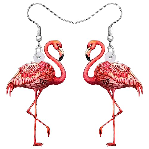 DOWAY Acryl-Charm-Anhänger Flamingo-Ohrringe Tropfen Baumeln Schmuck Natürliche Vogel Dekoration für Frauen Mädchen Lustige Party Geschenke, Acryl, Sandstein von DOWAY