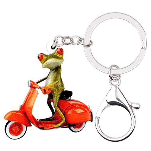 DOWAY Acryl Charm Krone Frosch Schlüsselanhänger Insekt Anhänger Für Damen Mädchen Handtasche Auto Schlüsselanhänger (Orange) von DOWAY