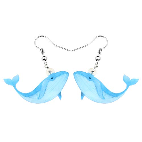 DOWAY Acryl Charme Wal Ohrringe Hängend Schmuck Ozean Fisch Dekoration für Damen Mädchen lustige Party Geschenke (Blau) von DOWAY