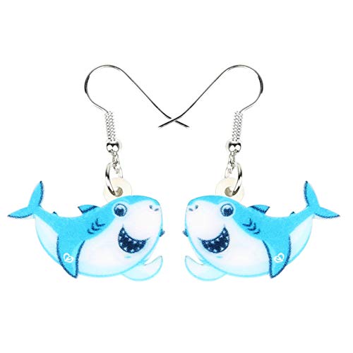 DOWAY Acryl Cute Hai Qualle Schildkröte Ohrringe Seepferdchen Oktopus Krabbe Schmuck Meerestiere Deko Geschenke für Frauen Mädchen (Himmel) von DOWAY