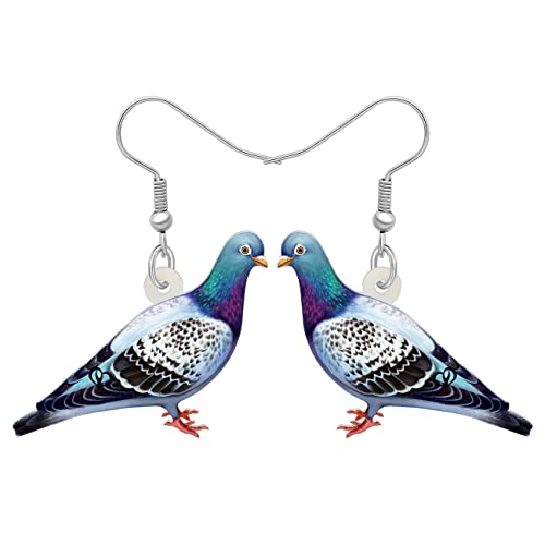 DOWAY Cute Acryl Cartoon Taube Ohrringe Anhänger Anhänger Mode Tiere Vogel Schmuck für Damen Mädchen Charms Tauben Geschenk (Kobalt) von DOWAY