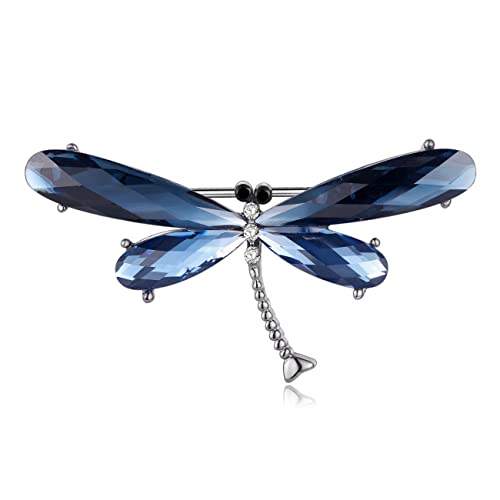 DOWAY Cute Emaille Libelle Brosche Pins für Damen Schal Kleidung Sicherheitsnadeln Dragonfly Schmuck Geschenke (Kristall B) von DOWAY