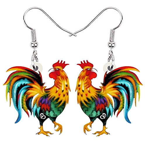 DOWAY Cute Huhn Henne Hahn Ohrringe Acryl baumeln Schmuck für Frauen Mädchen lustig Party Geschenke (Huhn H) von DOWAY