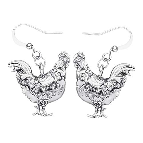 DOWAY Emaille Huhn Hühner Ohrringe Charms Bauernhof Chicken Schmuck für Damen Frauen Mädchen Party Geschenk (Wolke) von DOWAY