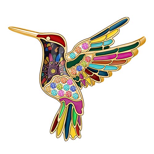DOWAY Emaille Kolibrinn Brosche Pins für Damen Mädchen Kleidung Sicherheitsnadeln Kolibrin Geschenke (Mehrfarbig) von DOWAY