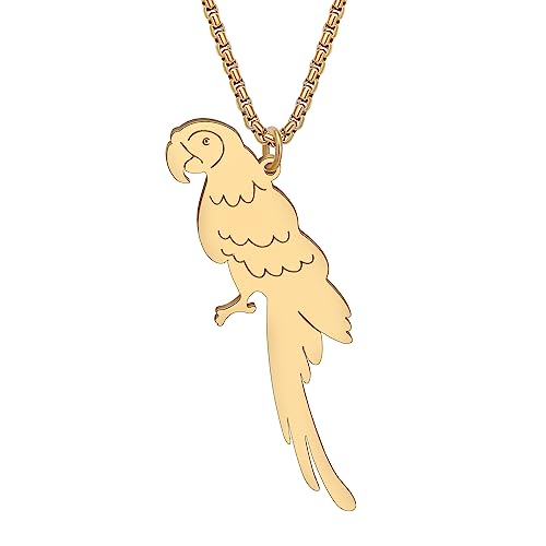 DOWAY Emaille Tropischen Aras Papagei Vogel Halskette Vogel Kette Geschenke Für Frauen Mädchen Mode Papagei Schmuck (18K Vergoldet) von DOWAY