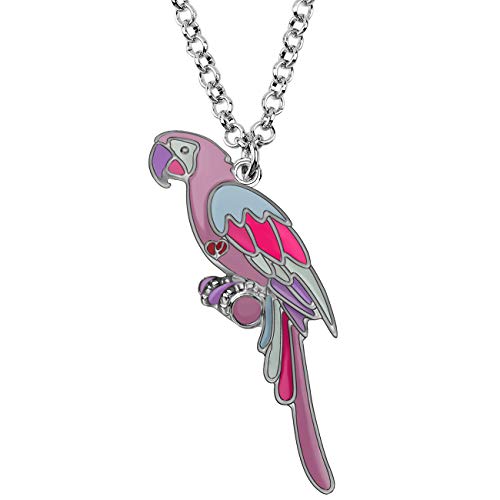 DOWAY Emaille Tropen Aras Papagei Vogel Halskette Bird Geschenke für Damen Mädchen Legierung Kette Mode Papagei Schmuck (Lila) von DOWAY