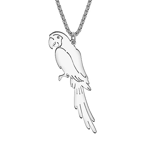 DOWAY Emaille Tropischen Aras Papagei Vogel Halskette Vogel Kette Geschenke Für Frauen Mädchen Mode Papagei Schmuck (Edelstahl B) von DOWAY