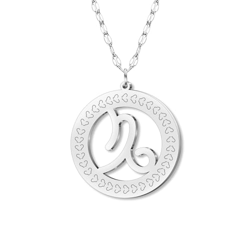 DOWAY Zierliche Edelstahl Kreis Sternzeichen Halskette 12 Konstellation Anhänger Halsketten Silber Minimalistischer Schmuck Geburtstag Horoskop Astrologie Geschenke für Damen Mädchen (Steinbock) von DOWAY