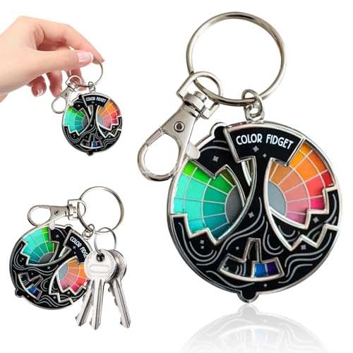 DOWNDRIFT Color Fidget Emaille Pin fidget schlüsselanhänger Schlüsselanhänger mit Drehbar Farbrad fidget toys schlüsselanhänger kinder Fidgets für Linderung Von Angstzuständen von DOWNDRIFT