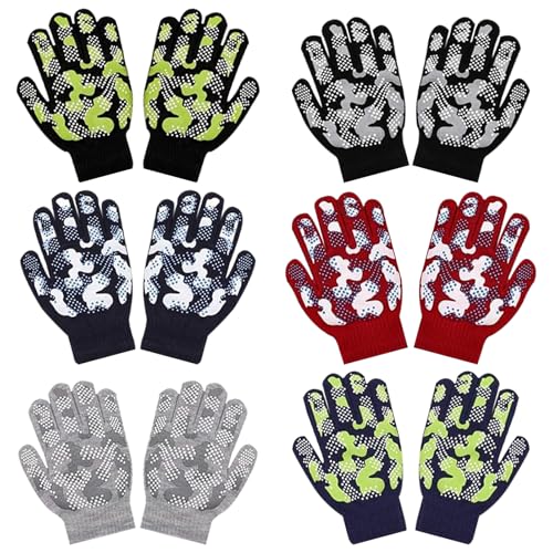 DOWNDRIFT Handschuhe Kinder Winter,Kinderhandschuhe Winter, Stretch Vollfinger Handschuhe Winter Strickhandschuhe Geeignet,Winter Gestrickte WarmeHandschuhe für Kinder im Alter von 5 bis 13 Jahren von DOWNDRIFT