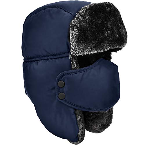 Unisex Winter Warm Hat with Ear Flaps, Trapper Hat Faux Fur Aviator Hat – Ice Skating Skiing, and Other Outdoor Activities von DOXHAUS