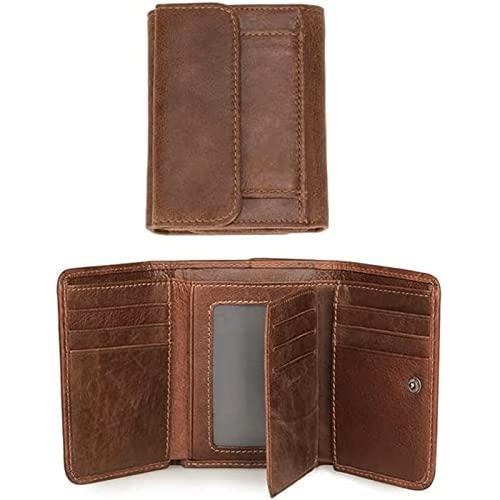 DPCDAN Kartenhalter Freizeit Slim Wallets Case Kreditkarte Trifold Billfold Unisex Herren Echtes Leder Mode Anti-Diebstahl Scanning Hasp Geldbörsen Portemonnaie von DPCDAN