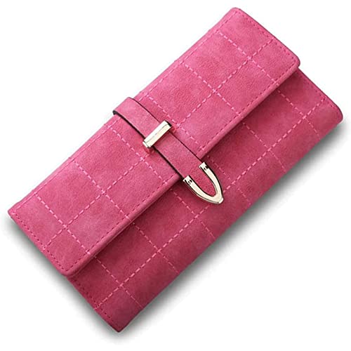 Kartenhalter Mattierte lange Ledergeldbörse für Damen, strapazierfähige Brieftasche, kariert, klassische Schnalle, Kupplung, Kupplung, Kreditkartenetui, elegante Geldbörsen Portemonnaie Kartenhalter Mattierte lange Ledergeldbörse für Damen, strapazierfähige Brieftasche, kariert, klassische Schnalle, Kupplung, Kupplung, Kreditkartenetui, elegante Geldbörsen Portemonnaie von DPCDAN