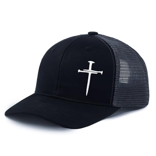 Christliche Hüte für Männer und Frauen, religiöses Kreuz, Baseballkappe, Jesus, verstellbare Mütze, Pastor, Geschenk für Männer, Schwarz / Grau, Einheitsgr��e von DPFQSKY