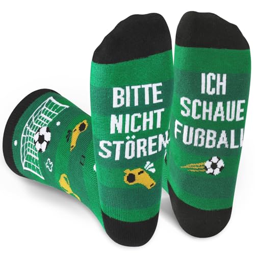 DPKOW Lustige Geschenke für MännerHerren Socken Lustig Geburtstagsgeschenk Männer Papa Vatertagsgeschenk Socken mit Spruch Witzig, Opa Jungen Fußball SOCKEN Geschenke Weihnachten Mann von DPKOW