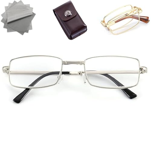 DPKSML Charmoo Brillen, Charmoo Lesebrillen, Gleitsicht-Lesebrillen, ultraleichte Faltbrillen für Männer und Frauen (Sliver,+3.5) von DPKSML