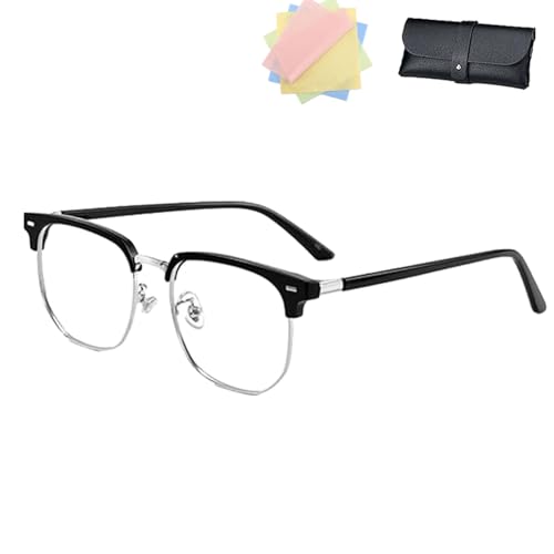 DPKSML Kloiadka Autofokus-Brille, Halbrahmen-Lesebrille mit Anti-Blaulicht-Effekt für Herren und Damen (Black,+2.0) von DPKSML