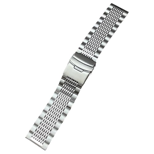 DPSQQ Uhrenarmband, Edelstahl-Uhrenarmband, schweißfester Gürtel for 20 mm/22 mm/24 mm Smartwatch-Zubehörarmband(22mm,Silver) von DPSQQ