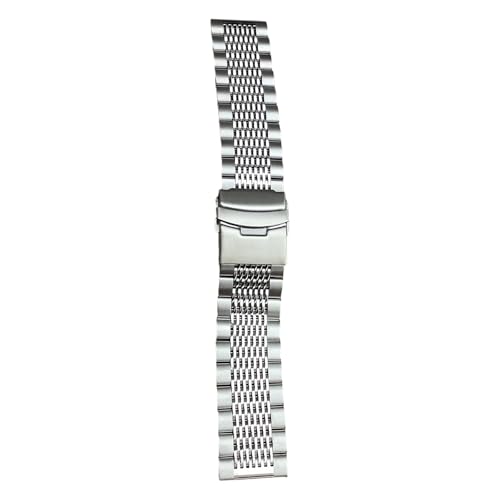 DPSQQ Uhrenarmband, Edelstahl-Uhrenarmband, schweißfester Gürtel for 20 mm/22 mm/24 mm Smartwatch-Zubehörarmband(24mm,Silver) von DPSQQ