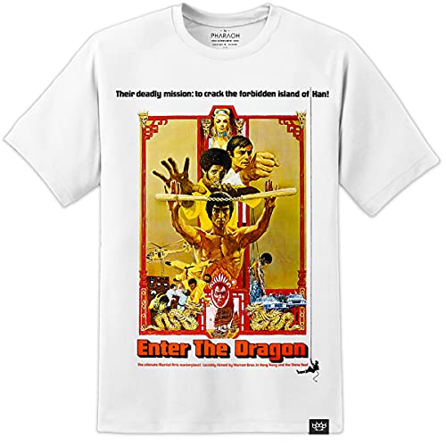 Bruce Lee Enter The Dragon Filmposter T-Shirt (S-3XL) Wunderbar Riesiger Aufdruck - Weiß, L von DPX-1