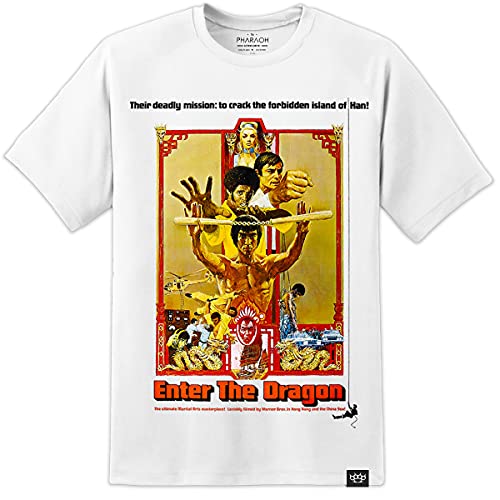 Bruce Lee Enter The Dragon Filmposter T-Shirt (S-3XL) Wunderbar Riesiger Aufdruck - Weiß, M von DPX-1